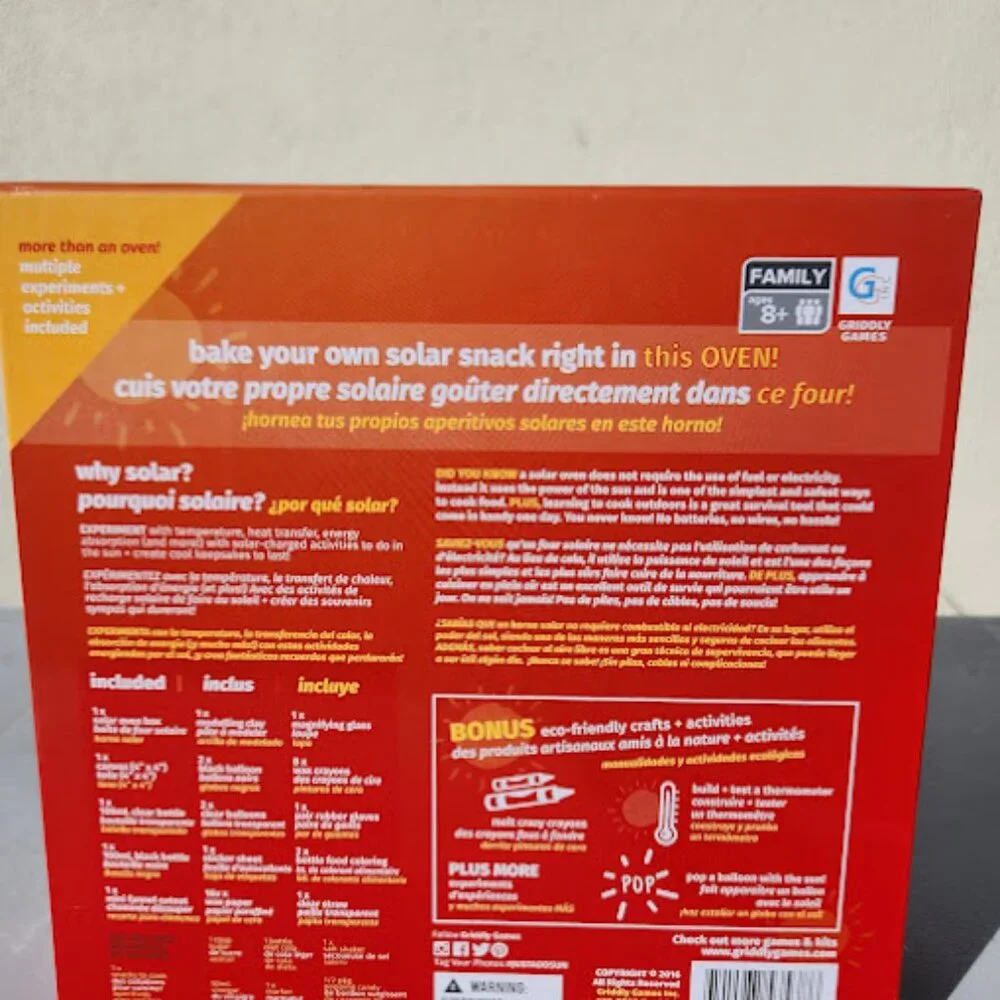 Griddly Games Just Add Sun Solar Science Art Kit Solar Oven Cooking Chemistry